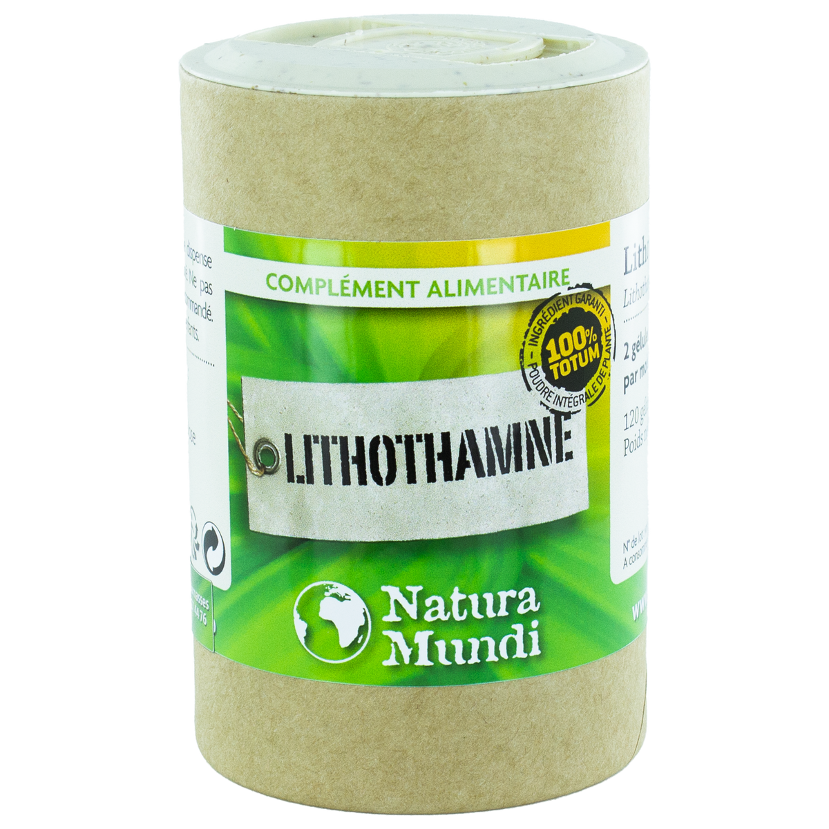 Lithothamne Natura Mundi, pilulier de 120 gélules, complément alimentaire