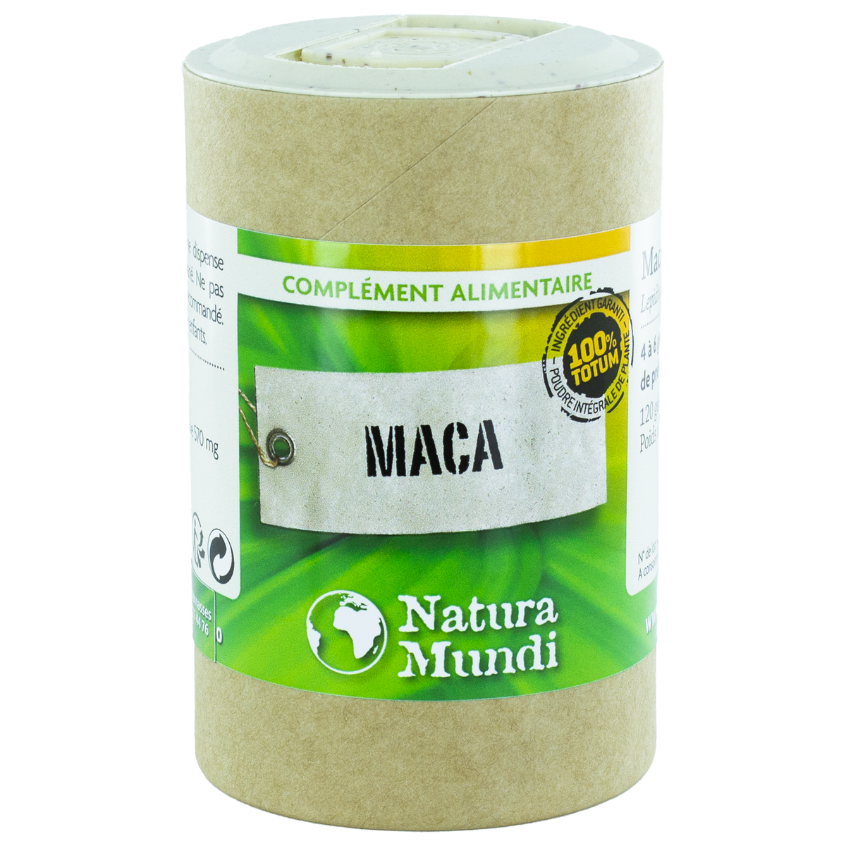 Maca Natura Mundi, pilulier de 120 gélules, complément alimentaire