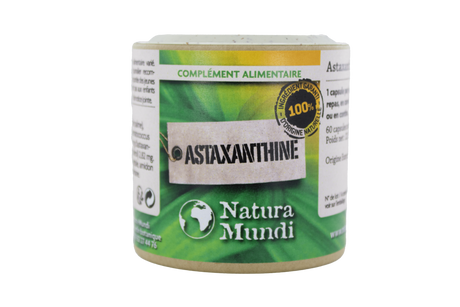 Astaxanthine Natura Mundi, pilulier de 60 capsules molles végétales