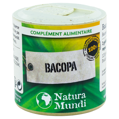 Bacopa Natura Mundi, pilulier de 120 gélules, complément alimentaire