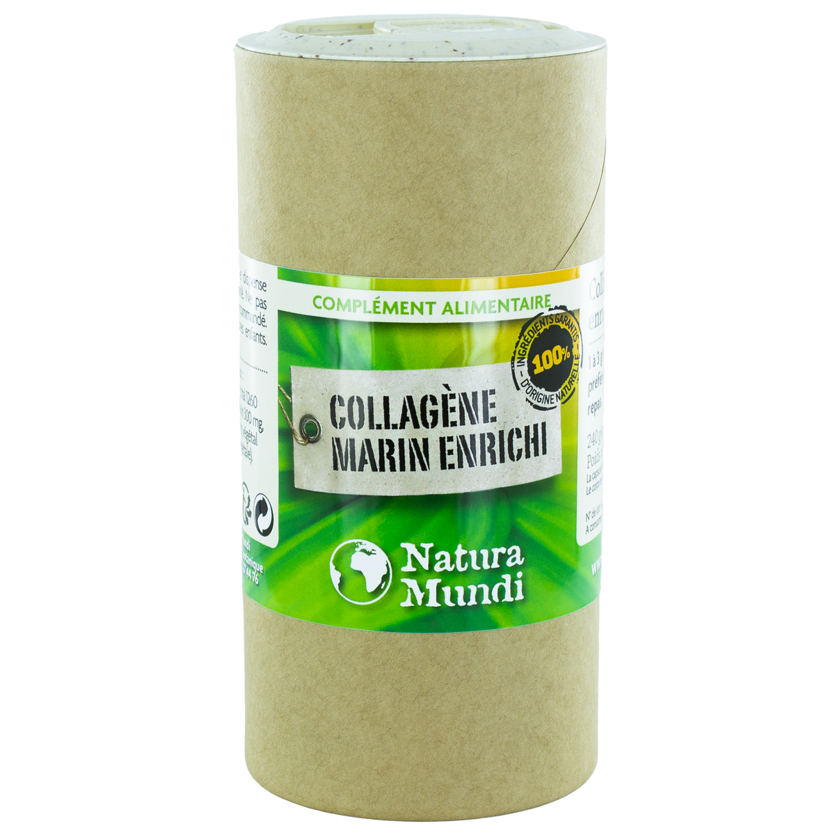 Collagène marin enrichi Natura Mundi, pilulier de 240 gélules