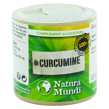 Curcumine Natura Mundi, pilulier de 60 gélules, complément alimentaire