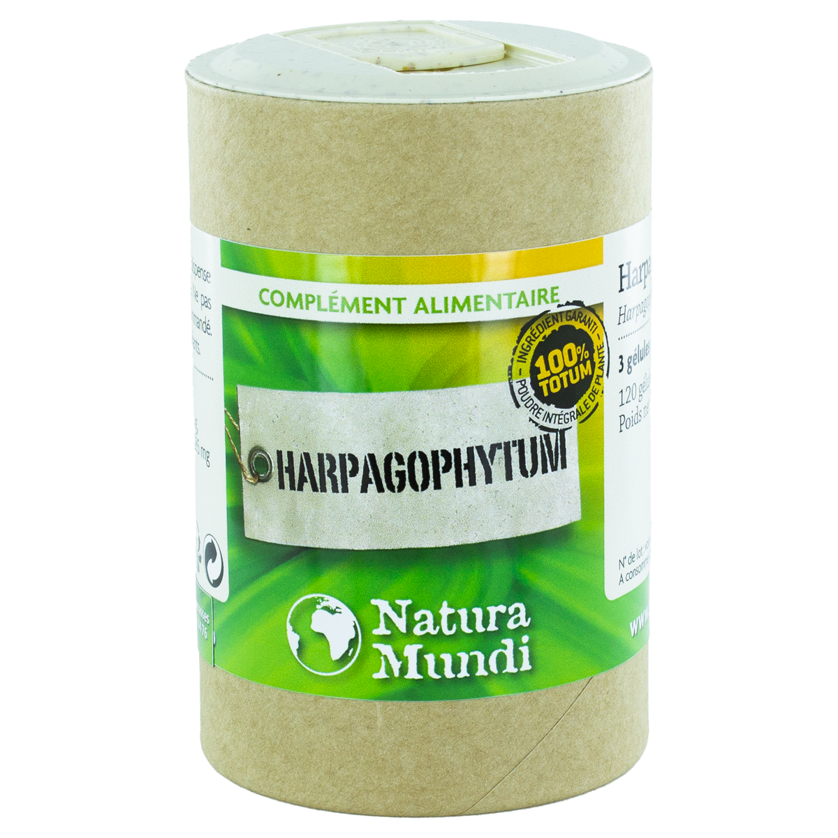 Harpagophytum Natura Mundi, pilulier de 120 gélules, complément alimentaire