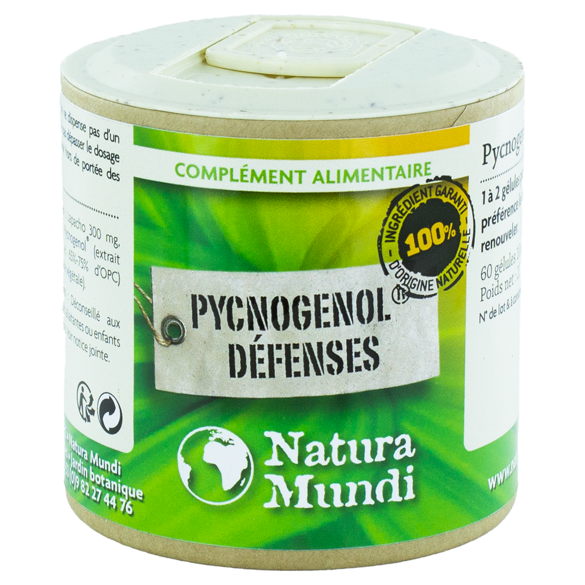 Pycnogenol® Défenses Natura Mundi, pilulier de 60 gélules, complément alimentaire