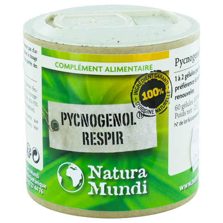 Pycnogenol® Respir Natura Mundi, pilulier de 60 gélules, complément alimentaire