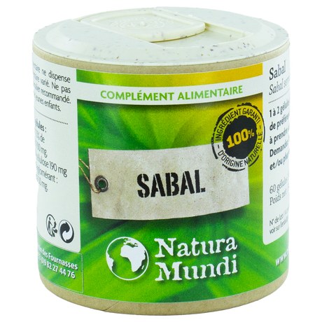 Sabal Natura Mundi, pilulier de 60 gélules, complément alimentaire