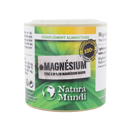 Magnésium marin Natura Mundi, pilulier de 60 gélules, complément alimentaire
