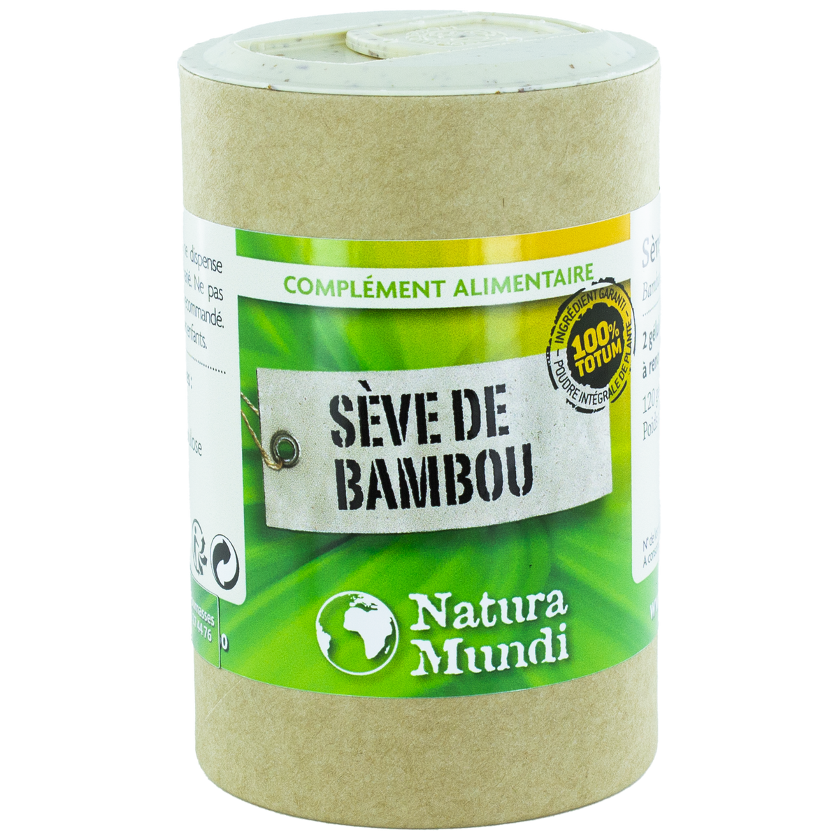 Sève de bambou Natura Mundi, pilulier de 120 gélules, complément alimentaire