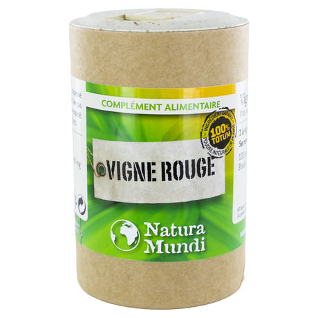 Vigne rouge Natura Mundi, pilulier de 120 gélules, complément alimentaire