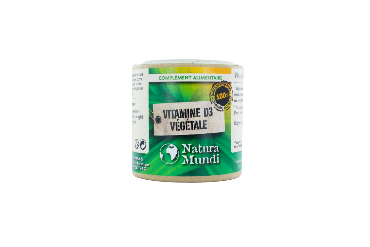 Vitamine D3 végétale Natura Mundi, pilulier de 120 capsules