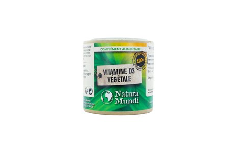 Vitamine D3 végétale Natura Mundi, pilulier de 120 capsules